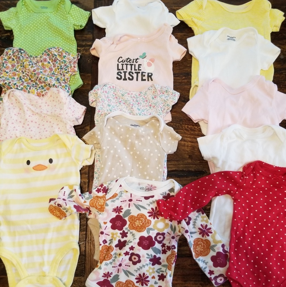 14 Piece Girls Onesie Bundle 0-3 months